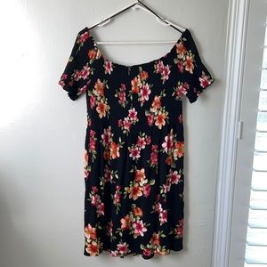 Plus size off the shoulder floral baby doll dress